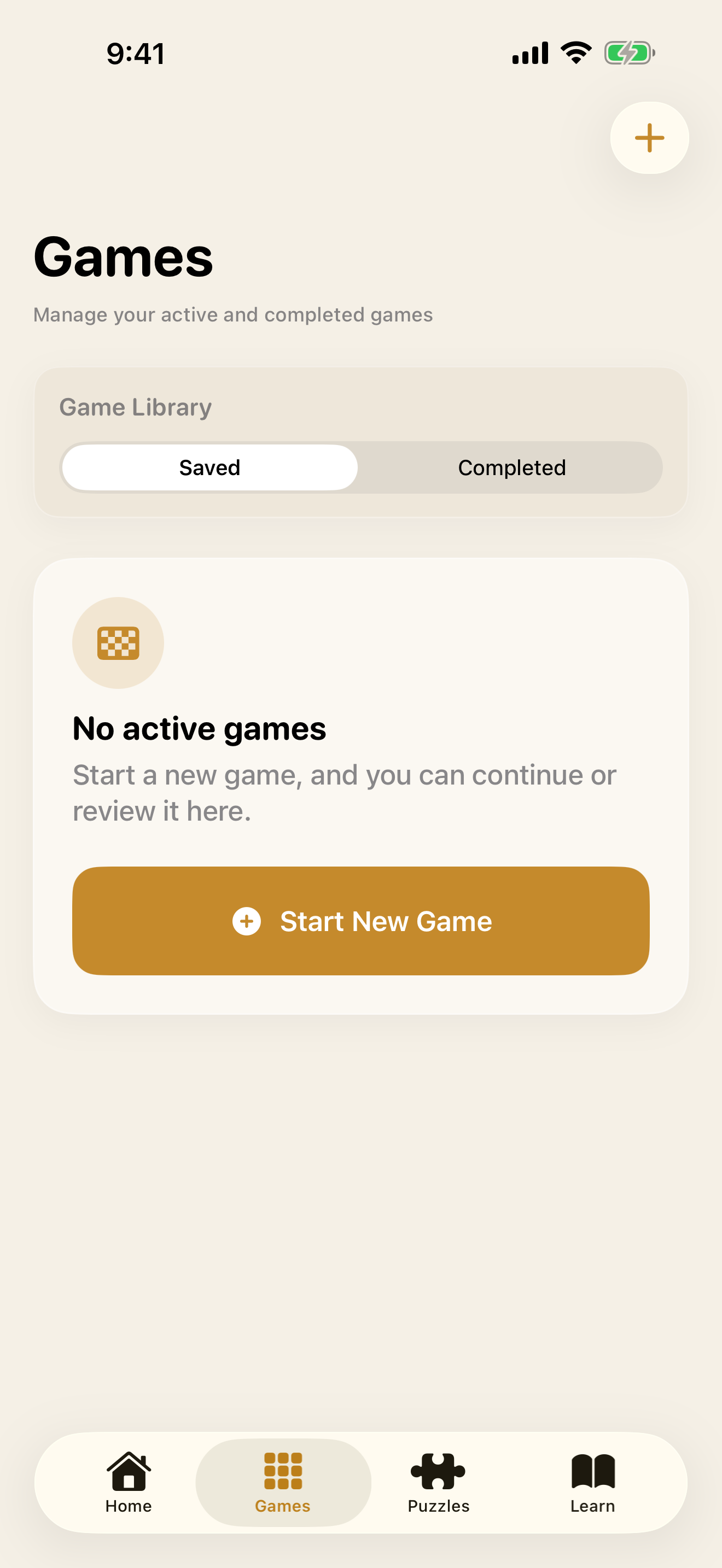 SenseiGo games screen