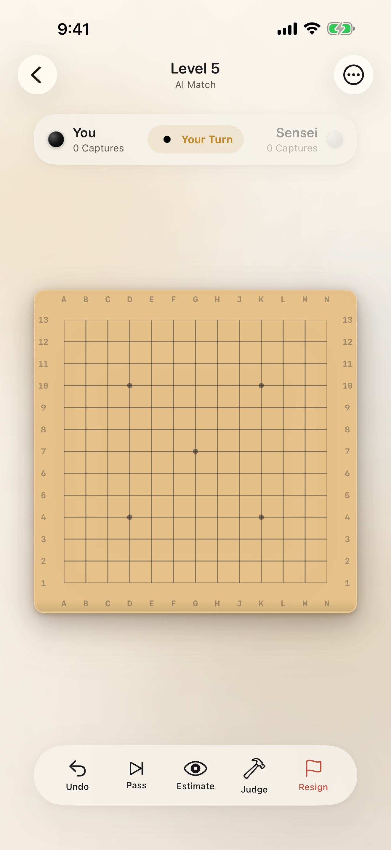 SenseiGo play AI screen